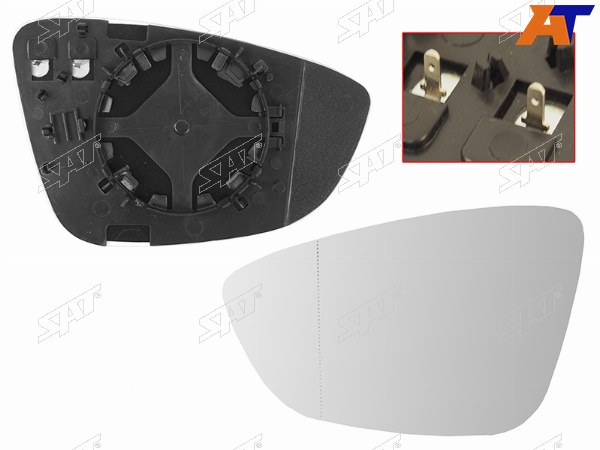 Полотно зеркала VW PASSAT B7 10-14PASSAT CC 08-16JETTA 11- LH с обогревом
