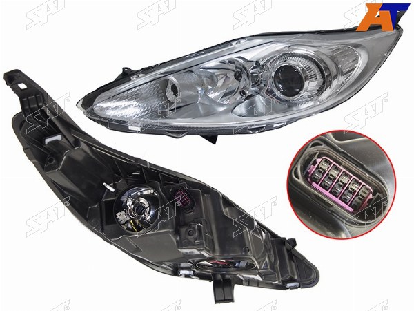 Фара FORD FIESTA 09-12 LH с корректором, хром