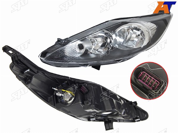 Фара FORD FIESTA 09-12 LH с корректором, черная