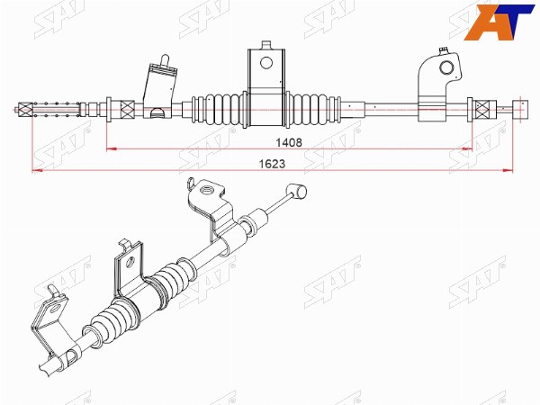 Трос ручного тормоза MITSUBISHI OUTLANDER 06-12
