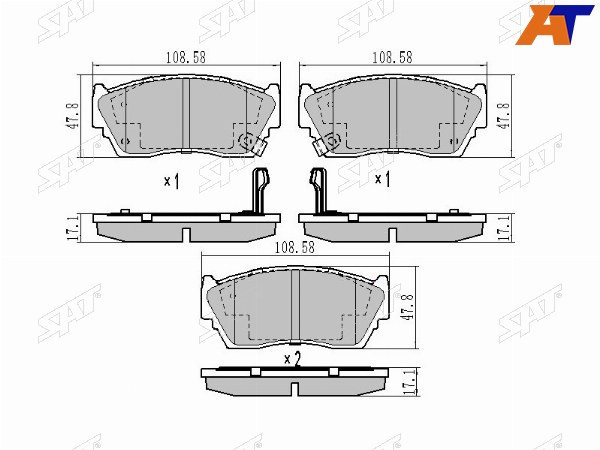 Колодки тормозные перед NISSAN SUNNY N14
