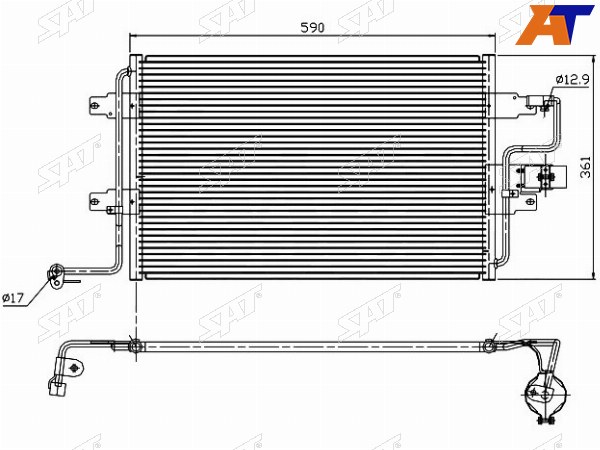 Радиатор кондиционера Audi A3 96-03  Skoda Octavia 96-10  Volkswagen Golf 97-06  Jetta 98-05  Au
