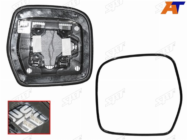Полотно зеркала TOYOTA LAND CRUISER 100 98-07 LH с обогревом
