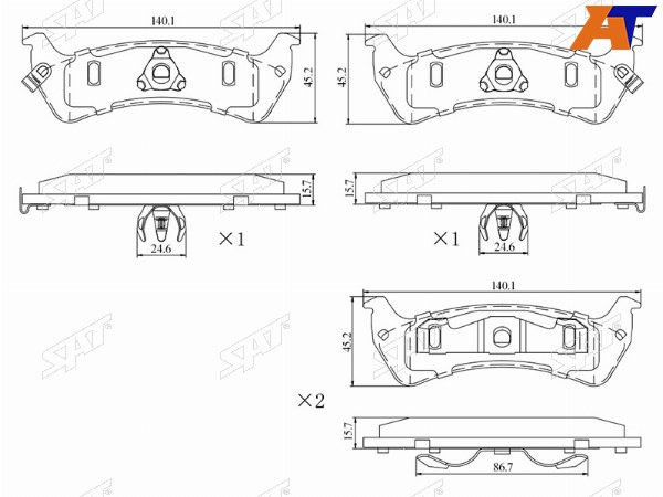 Колодки тормозные зад JEEP GRAND CHEROKEE 92-99