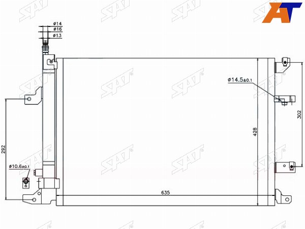 Радиатор кондиционера Volvo S60 00-10  S80 98-06  V70 04-07  XC70 00-07