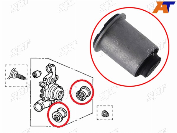 Сайлентблок задней цапфы TOYOTA COROLLAFIELDERRUNXALLEXSPACIO 00-06ALLIONPREMIO 01-10AXIOFIE