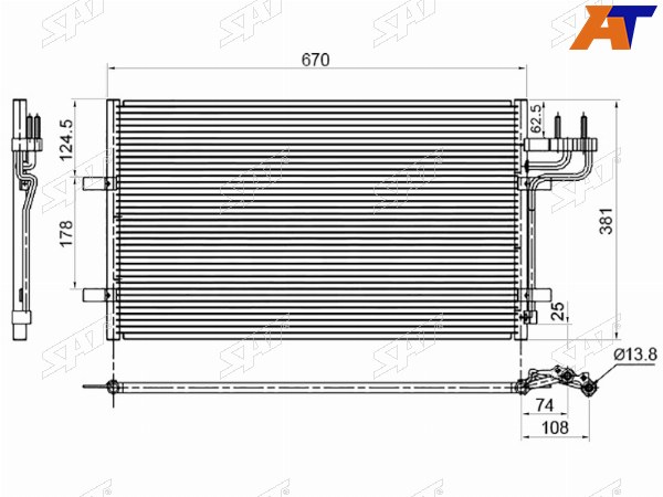 Радиатор кондиционера Ford Focus 98-11  C-MAX 03-10