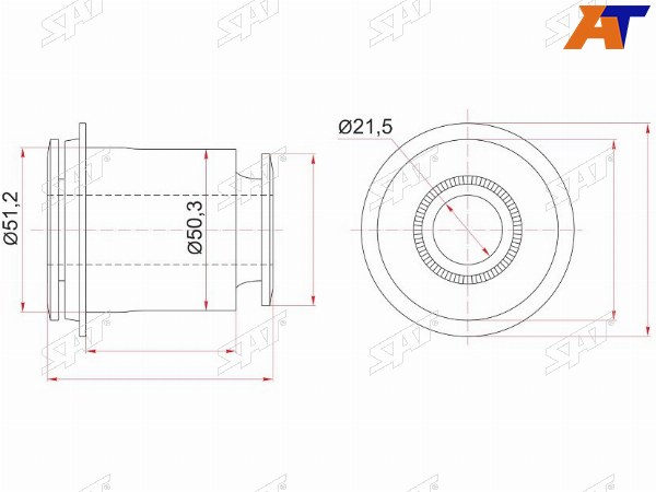Сайлентблок FR переднего нижнего рычага TOYOTA 4RUNNERFJ CRUISERLAND CRUISER PRADOLEXUS GX460 09-