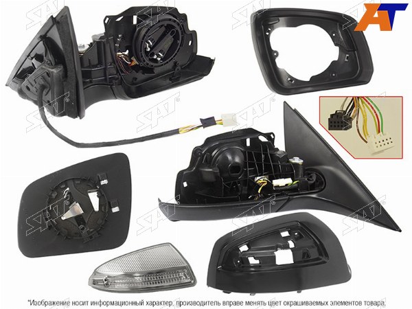 Зеркало MERCEDES W204 06-11 RH складное, обогрев, поворот, память
