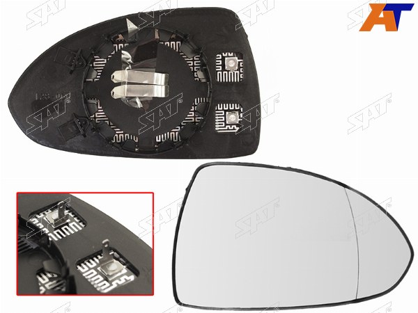 Полотно зеркала OPEL CORSA 07-14 RH асферическое с обогревом
