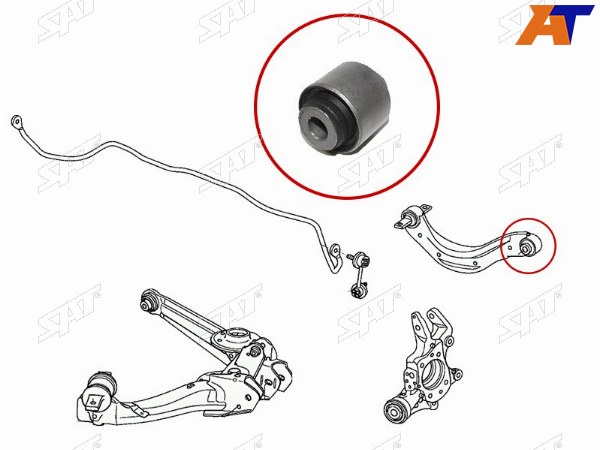 Сайлентблок заднего верхнего поперечного рычага HONDA CIVIC 06-15