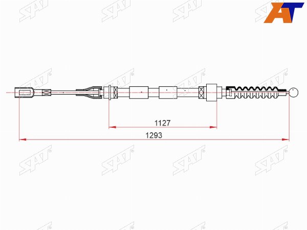 Трос ручного тормоза FORD GALAXY I (WGR)VOLKSWAGEN SHARAN I (7M) 95-06