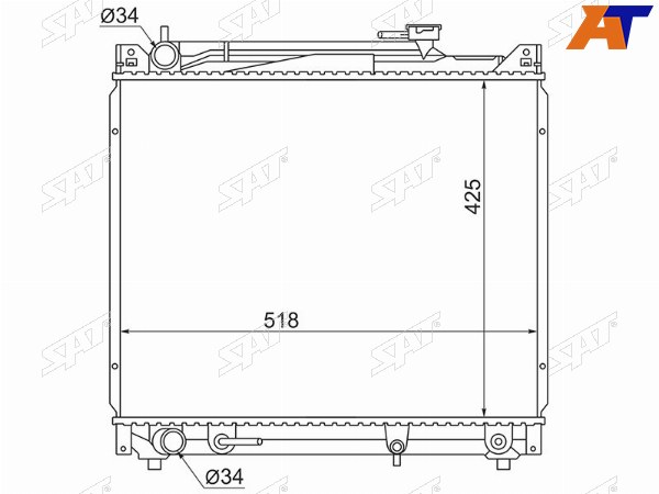Радиатор Suzuki Escudo 88-05  Grand Vitara 97-05  Chevrolet Tracker 97-05  Mazda Proceed Levante