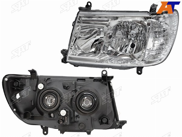 Фара TOYOTA LAND CRUISER 100 05-07 LH галоген, с электрокорректором