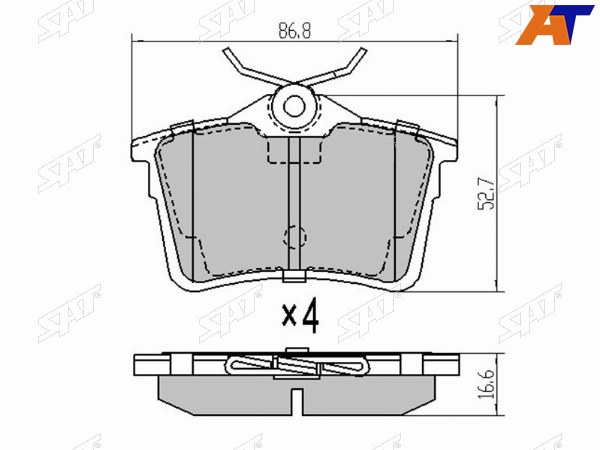 Колодки тормозные зад PEUGEOT PARTNER 13-CITROEN BERLINGO