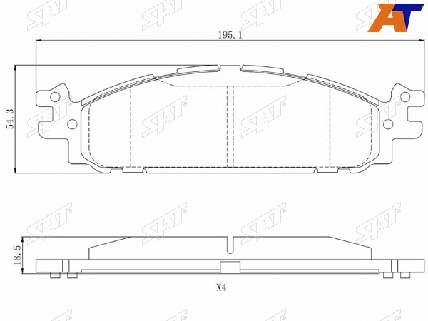 Колодки тормозные перед FORD EXPLORER 10-TAURUS 10-