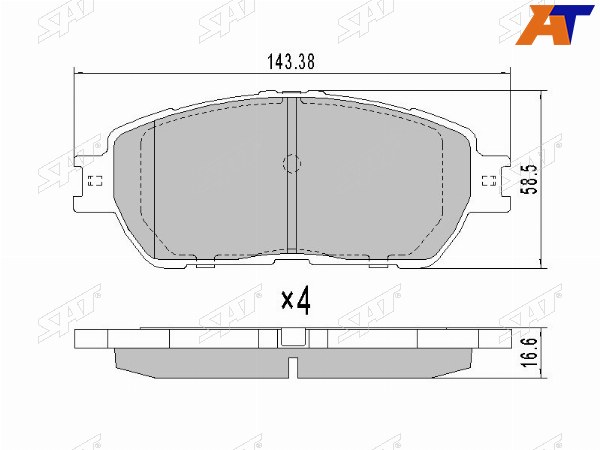 Колодки тормозные перед TOYOTA ESTIMA 01-14ALPHARD 03-05SIENA 03-06