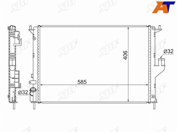 Радиатор Nissan Almera 12-  Renault Duster 10-21  Logan 04-16  Sandero 09-14  Dacia Duster 10-17