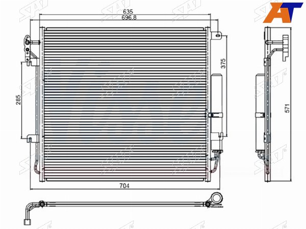 Радиатор кондиционера Land Rover Discovery 04-09  Range Rover Sport 05-13