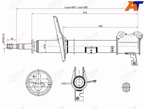 Стойка задняя TOYOTA HARRIERLEXUS RX300KLUGERHIGHLANDER 98-07 4WD Special Edition RH