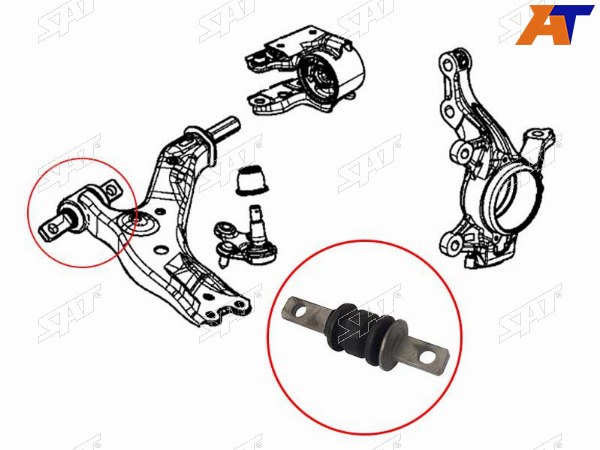 Сайлентблок переднего рычага передний HONDA CR-V 12-