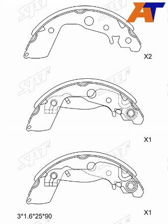Колодки тормозные барабан MAZDA DEMIO DE 07-14