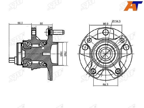 Ступичный узел передправ TOYOTA MARK XLEXUS GS300 05-