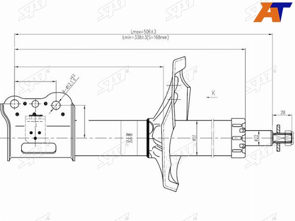 Стойка передняя MAZDA CAPELLA626 97-02 LH