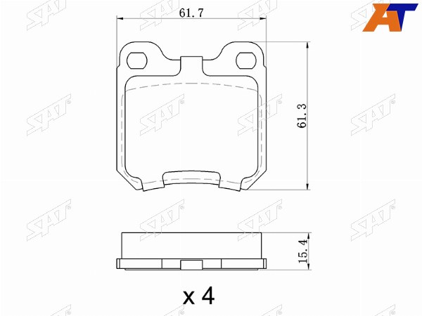 Колодки тормозные зад OPEL OMEGA A 86-94OMEGA B 94-03VECTRA B 95-02
