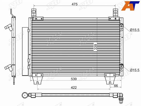 Радиатор кондиционера Toyota Vitz 05-10  Yaris 05-13