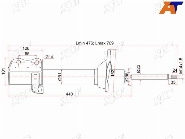 Стойка задняя SUBARU FORESTER 97-02  LH