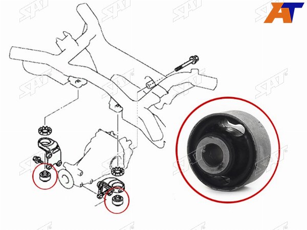 Сайлентблок заднего дифференциала MITSUBISHI DELICA D5 2006-LANCER &nbsp;2007-OUTLANDER 2006-&nbsp;