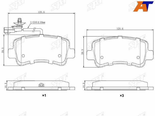 Колодки тормозные зад RENAULT MASTER III 10-NISSAN NV400 11-OPEL MOVANO 10-