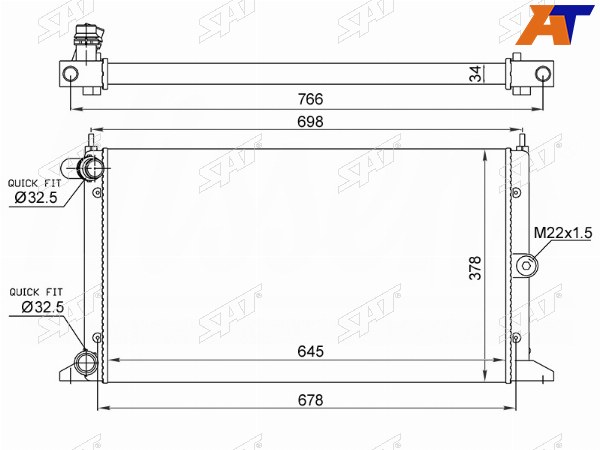 Радиатор Ford Galaxy 00-06  SEAT Alhambra 00-10  Volkswagen Sharan 00-03