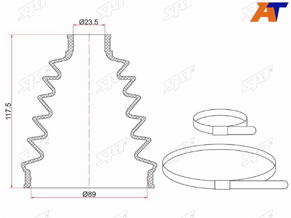Пыльник ШРУСа наружный TOYOTA CAMRY ACV4 06-09RAV4 ACA2 2AZFE 03-05IPSUM ACM2 01-09HONDA ACCOR