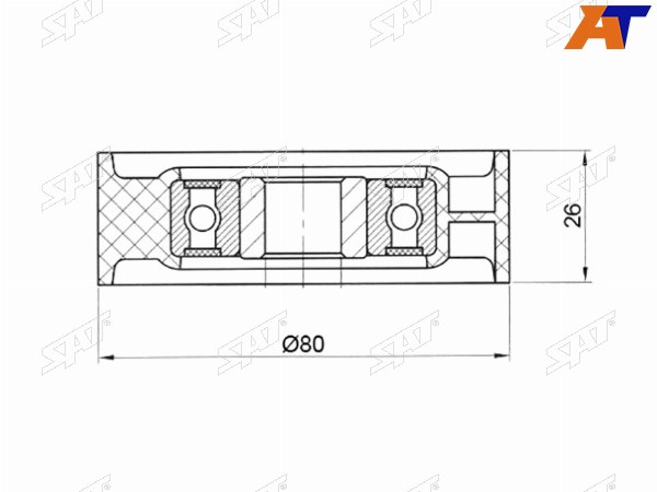 Ролик приводного ремня натяжителя SSANG YONG KORANDOMUSSOREXTON 3,2 95-