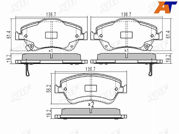 Колодки тромозные перед TOYOTA COROLLA 06-