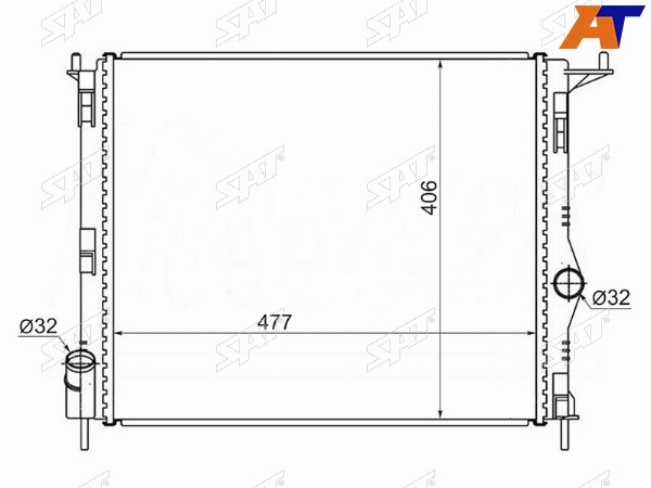 Радиатор Nissan Almera 12-  Renault Logan 04-16  Sandero 09-14  Dacia Logan 04-08  Logan Mcv 08-