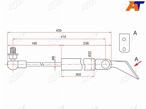 Амортизатор крышки багажника NISSAN TIIDA C11 04-14 LH