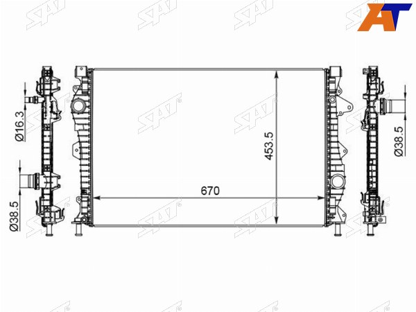 Радиатор Land Rover Discovery Sport 14-  Range Rover Evoque 15-18