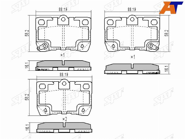 Колодки тормозные зад TOYOTA MARK XCROWN 03-LEXUS GS300GS430GS460