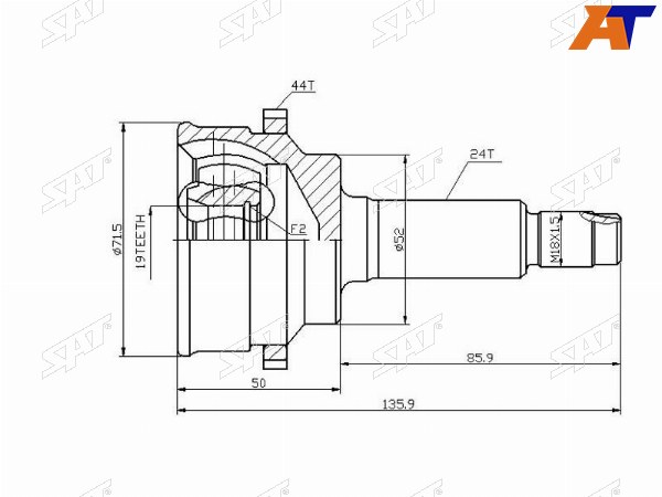Шрус наружный MAZDA DEMIOFORD FESTIVA 96-02 ABS