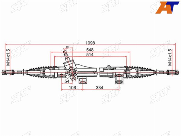 Рейка рулевая Toyota Corolla 02- (электрическая) шток D=17.3 LHD