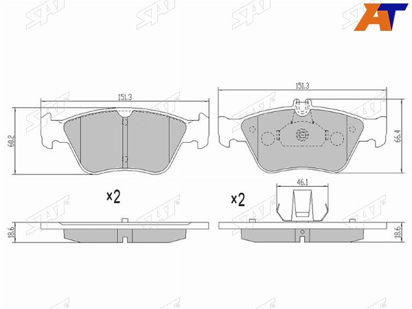 Колодки тормозные перед MERCEDES W202W210