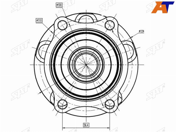 Ступичный узел задн. SUBARU FORESTER SH  IMPREZA GH3,GH7,GH8  LEGACY BM -11