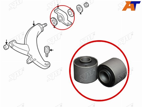 Сайлентблок переднего рычага задний (без обоймы)  SUBARU IMPREZALEGACY 92-03