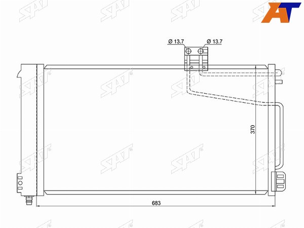 Радиатор кондиционера Mercedes-Benz C-Class 00-08  CLK-Class 02-10  SLK-Class 04-11