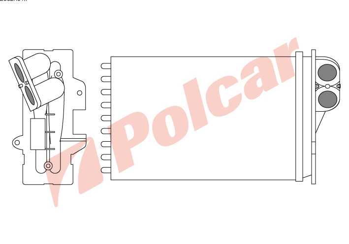 2332N8-1 РАДИАТОР ПЕЧКИ  233 x 157 x 42 mm