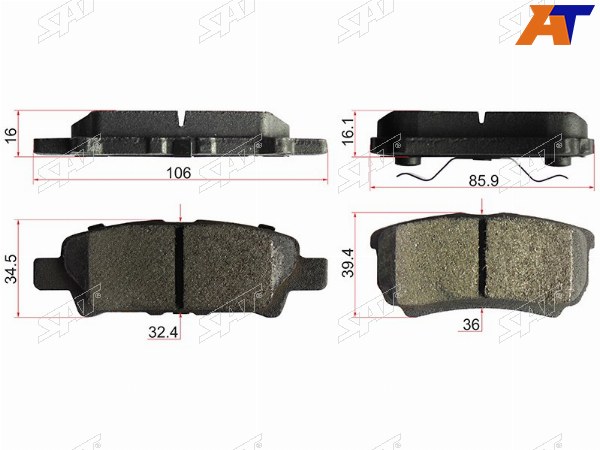 Колодки тормозные зад MITSUBISHI LANCER X 07-