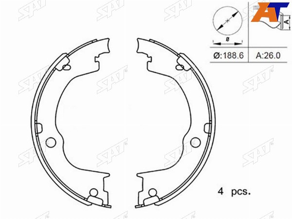 Колодки тормозные барабанные зад OPEL ANTARA 06- CHEVROLET CAPTIVA 06-